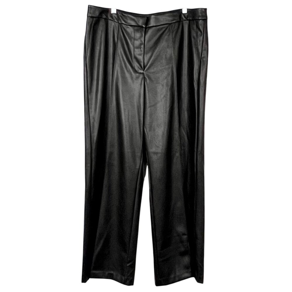 Nine West Womens Size 18 Faux Leather Black Dress Pants Lined NWOT